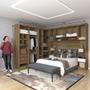 Imagem de Quarto de Canto Casal com Guarda Roupas com Espelho e Mesas de Cabeceira Paris Luciane Móveis
