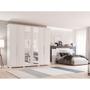 Imagem de Quarto de Casal com Guarda Roupas com Espelho Itaúnas e Cabeceira Extensível Mila Panan Branco