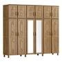 Imagem de Quarto de Casal Grécia: Guarda-Roupa 12 Portas c/ Espelho Cama Cômoda 6 Gavetas Madeira Pinus Imbuia - Cavazotto