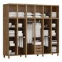 Imagem de Quarto de Casal Grécia: Guarda-Roupa 12 Portas c/ Espelho Cama Cômoda 6 Gavetas Madeira Pinus Imbuia - Cavazotto