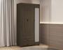 Imagem de Quarto de Solteiro Clara Cama MDF Com Estrado Madeira Comoda 4 Gavetas 1 Porta Com Guarda Roupa 3 Portas C/ 2 Gavetas