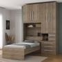 Imagem de Quarto de Solteiro com Guarda-Roupa sem Cama 1225D Castanho