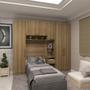 Imagem de Quarto de Solteiro com Guarda Roupas e Mesa de Cabeceira Paris Luciane Móveis