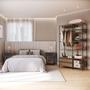 Imagem de Quarto Estilo Industrial com Guarda Roupa Closet de 2 Gavetas e 2 Mesas de Cabeceira com 1 Gaveta