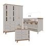 Imagem de Quarto Infantil Antonella Roupeiro 4p Cômoda Berço Off White/Caramelo Móveis Canaã
