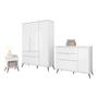 Imagem de Quarto Infantil Bebê Melinda Cômoda Guarda Roupa Mesa de Apoio Branco - Phoenix Baby