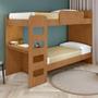 Imagem de Quarto Infantil Beliche Olga com Cômoda e Mesa de Cabeceira Baião Amêndoa Clean