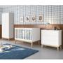 Imagem de Quarto Infantil Classic 2 portas Branco Fosco com Pés Madeira Natural - Reller Móveis