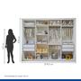 Imagem de Quarto Infantil Closet Premium Dani 279,3cm e Cômoda 129,5cm 1 Porta 4 Gavetas Minastex