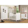 Imagem de Quarto Infantil com Berço Americano, Cômoda 4 gavetas e Roupeiro 3 Portas com Janela Peroba Branco