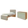 Imagem de Quarto Infantil com Cama Solteiro Loop Tecido Boucle e Cômoda 8 Gavetas 152x48x96cm Loop
