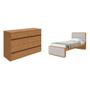 Imagem de Quarto Infantil com Cama Solteiro Loop Tecido Corano e cômoda 8 Gavetas 150x95cm Leder