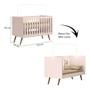 Imagem de Quarto Infantil Com Guarda Roupa 3 Portas, Cômoda e Berço Retro QEncanto Rosa
