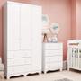 Imagem de Quarto Infantil com Guarda-Roupa 3 Portas e Cômoda 4 Gavetas 100% MDF Mimo Espresso Móveis