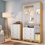 Imagem de Quarto Infantil com Guarda-Roupa 3 Portas e Cômoda 4 Gavetas 100% MDF Mimo Espresso Móveis