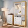Imagem de Quarto Infantil com Guarda-Roupa 3 Portas e Cômoda 4 Gavetas 100% MDF Mimo Espresso Móveis