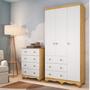 Imagem de Quarto Infantil com Guarda-Roupa 3 Portas e Cômoda 4 Gavetas 100% MDF Mimo Espresso Móveis