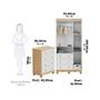 Imagem de Quarto Infantil com Guarda-Roupa 3 Portas e Cômoda 4 GavetasMimo 100% MDF Espresso Móveis Branco Brilho/Amêndoa