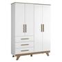 Imagem de Quarto Infantil com Guarda Roupa 4 Portas e Cômoda 1 Porta 100% MDF Kakau Retrô Espresso Móveis