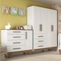 Imagem de Quarto Infantil com Guarda Roupa 4 Portas e Cômoda 1 Porta 100% MDF Kakau Retrô Espresso Móveis
