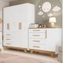 Imagem de Quarto Infantil com Guarda Roupa 4 Portas e Cômoda 1 Porta 100% MDF Kakau Retrô Espresso Móveis