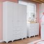 Imagem de Quarto Infantil com Guarda-roupa 4 Portas e Cômoda 1 Porta 100% Mdf Mimo Espresso Móveis