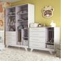 Imagem de Quarto Infantil com Guarda Roupa 4 Portas e Cômoda 1 Porta Kakau Retrô 100% Mdf Espresso Móveis Branco Brilho