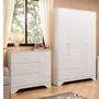 Imagem de Quarto Infantil Cômoda 1 Porta 3 Gavetas e Guarda Roupa 4 Portas 2 Gavetas 100% MDF Cocada