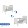 Imagem de Quarto Infantil Compacto com Berço Mini Cama Cloe, Guarda Roupa com Prateleiras Móveis Peroba Branco