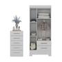 Imagem de Quarto Infantil Completo Guarda Roupa 3 Portas 2 Gavetas Com Cômoda 5 Gavetas Amy Espresso Móveis Branco