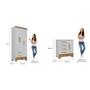Imagem de Quarto Infantil Completo Guarda Roupa 3 Portas 2 Gavetas com Cômoda Selene Espresso Móveis