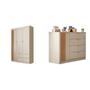Imagem de Quarto Infantil Completo Guarda-Roupa 3 Portas 4 Gavetas com Cômoda 100% MDF Ayla Off White