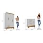Imagem de Quarto Infantil Completo Guarda Roupa 4 Portas 2 Gavetas com Cômoda Liz Espresso Móveis Branco Fosco/Nature