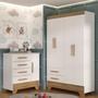 Imagem de Quarto Infantil Completo Guarda Roupa 4 Portas 2 Gavetas com Cômoda Liz Espresso Móveis
