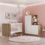Imagem de Quarto Infantil Completo Lua 2 Portas 3 Gavetas Branco/Carvalho - Pnr Móveis