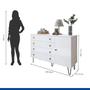 Imagem de Quarto Infantil Guarda-Roupa 2 Portas Espelhadas Lumi com Cômoda 1 Porta 4 Gavetas Aurora Branco