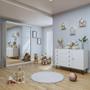 Imagem de Quarto Infantil Guarda-Roupa 2 Portas Espelhadas Lumi com Cômoda 1 Porta 4 Gavetas Aurora Branco