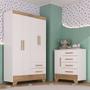 Imagem de Quarto Infantil Guarda Roupa 4 Portas e Cômoda Catavento Rodial