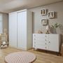 Imagem de Quarto Infantil Guarda Roupa Solteiro Premium Elara 138cm 2 Portas  2 Gavetas com Cômoda 129,5cm 1 Porta 4 Gavetas Minastex