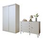 Imagem de Quarto Infantil Guarda Roupa Solteiro Premium Elara 138cm 2 Portas  2 Gavetas com Cômoda 129,5cm 1 Porta 4 Gavetas Minastex