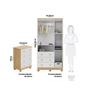 Imagem de Quarto Infantil Guarda Roupas 3 Portas Cômoda 4 Gavetas Mimo 100% MDF Espresso Móveis Branco Brilho/Amêndoa