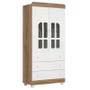 Imagem de Quarto Infantil Katatau com Guarda Roupa 2 Portas e Berço Branco Brilho/Mezzo - Reller Móveis