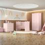 Imagem de Quarto Infantil Lua Encantada Berço, Guarda Roupa e Comoda Rosa