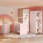 Imagem de Quarto Infantil Lua Encantada Guarda Roupa, Berço e Cômoda Rosa