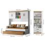 Imagem de Quarto Infantil Modulado Onix Guarda Roupa 2 Portas, Modulo Aereo e Cama com Auxiliar Flex Branco/Carvalho - Peternella