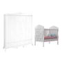 Imagem de Quarto Infantil Realeza Branco Berço com Capitonê e Guarda Roupa 4 portas Canaã