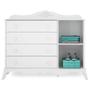 Imagem de Quarto Infantil Realeza com Roupeiro 4 Portas, Cômoda e Berço Capitonê Sintético Branco Canaã