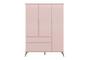 Imagem de Quarto Infantil Retro com Guarda Roupa 3 Portas e Comoda 1 Porta e 3 Gavetas Rose - Phoenix Baby