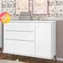 Imagem de Quarto Infantil Retro com Guarda Roupa 3 Portas E Cômoda Branco Melinda