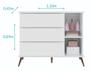 Imagem de Quarto Infantil Retro Melinda com Guarda Roupa, Cômoda e Berço Mini Cama Branco 100% MDF